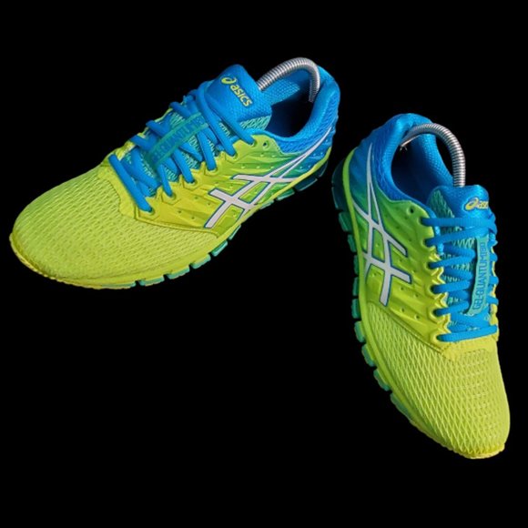 Asics GEL-Quantum 180 Performance Running Shoe, 8.5, Safety Yellow and Blue - Picture 7 of 11
